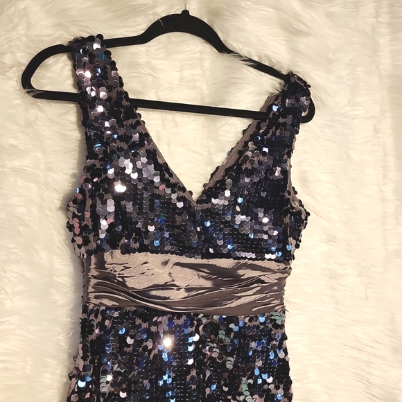 Forever 21 XXI Flip Sequins ruched misection Dress SZ med - Picture 7 of 9